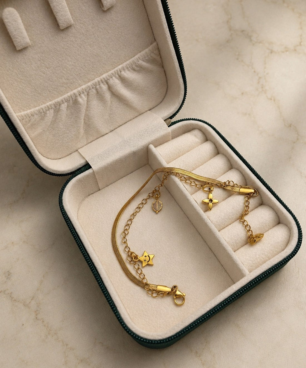 Golden Charm Layer Bracelet