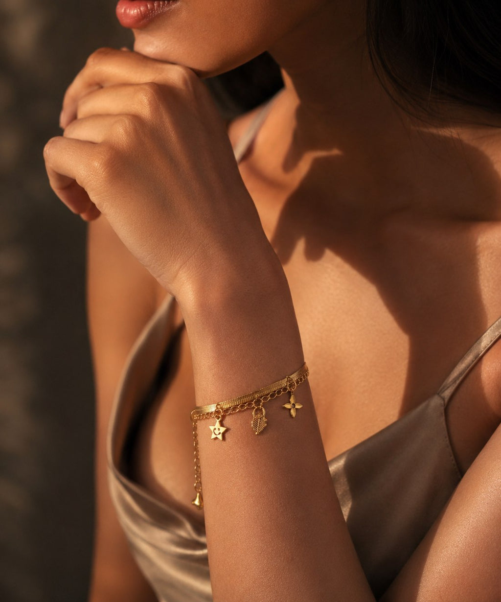 Golden Charm Layer Bracelet