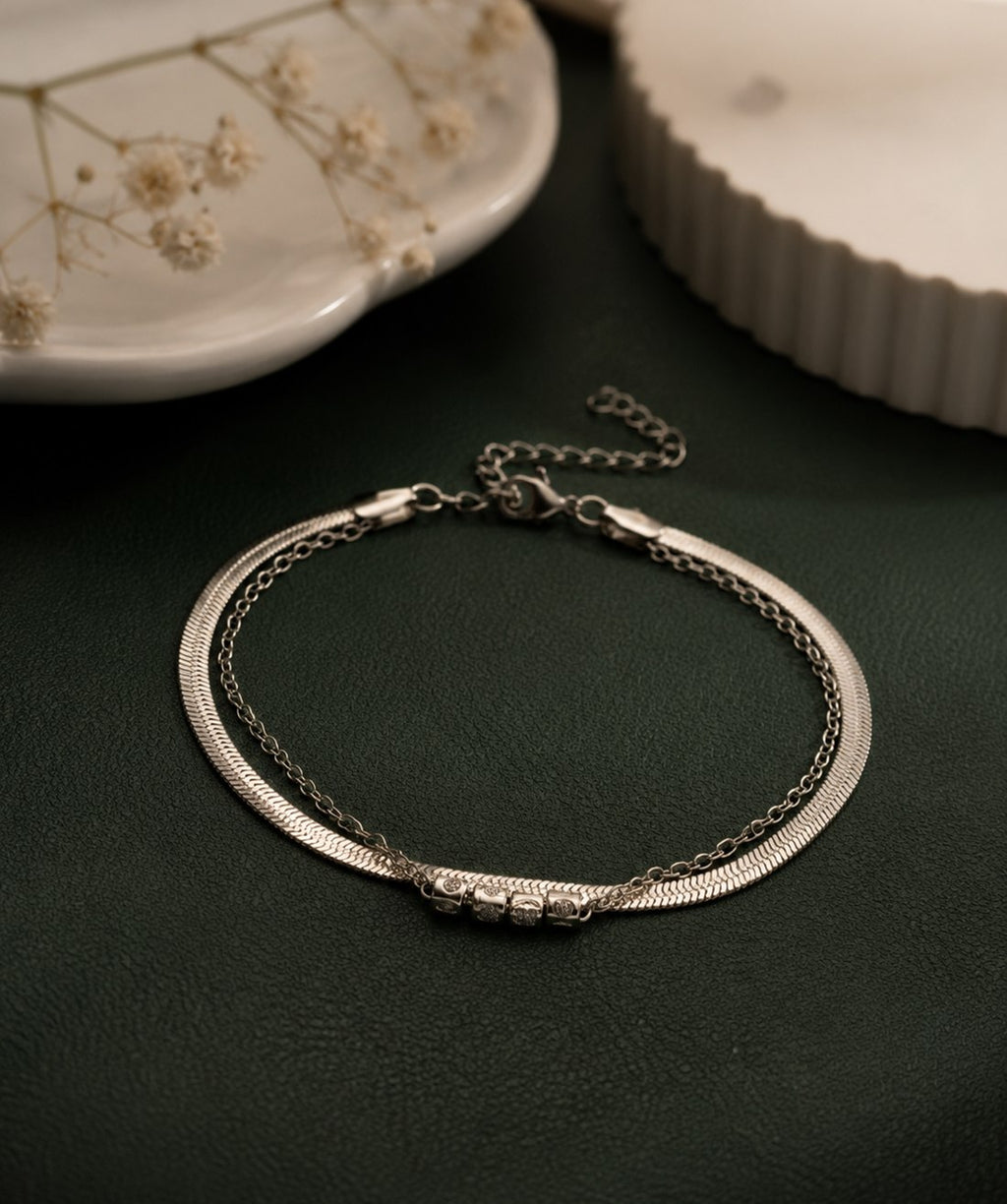 Silver Double Layered Bracelet