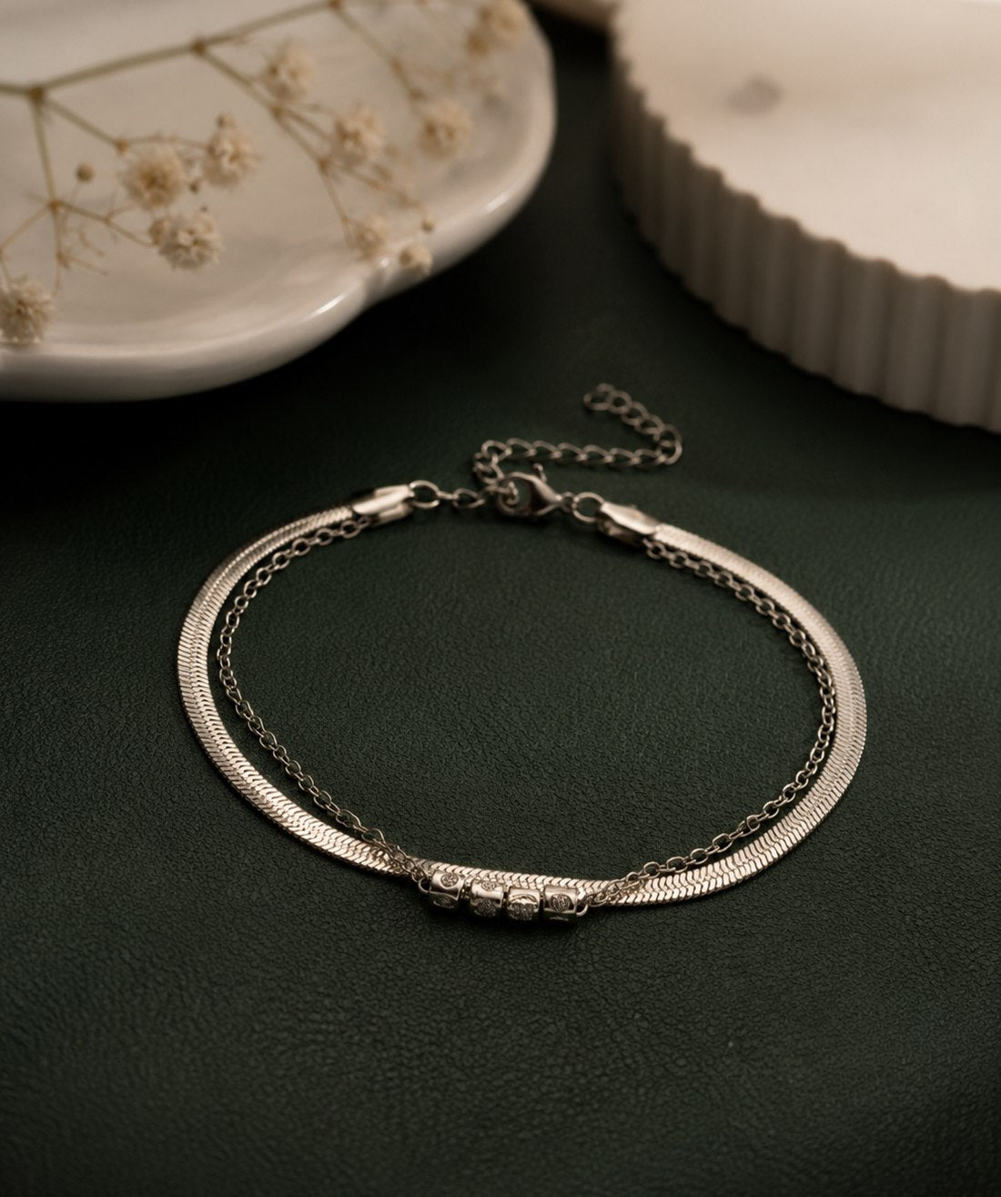 Silver Double Layered Bracelet