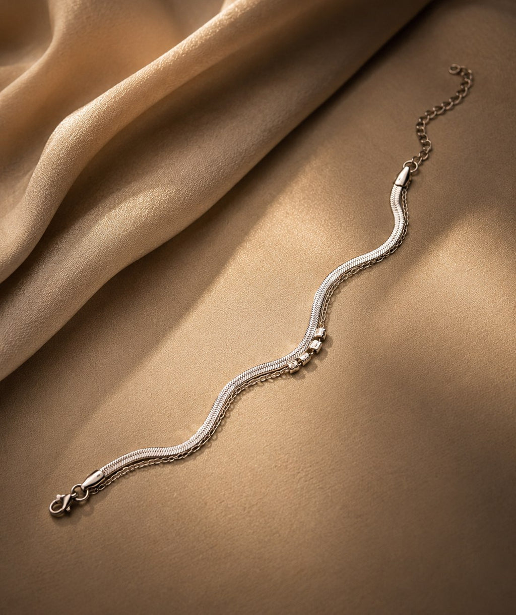 Silver Double Layered Bracelet