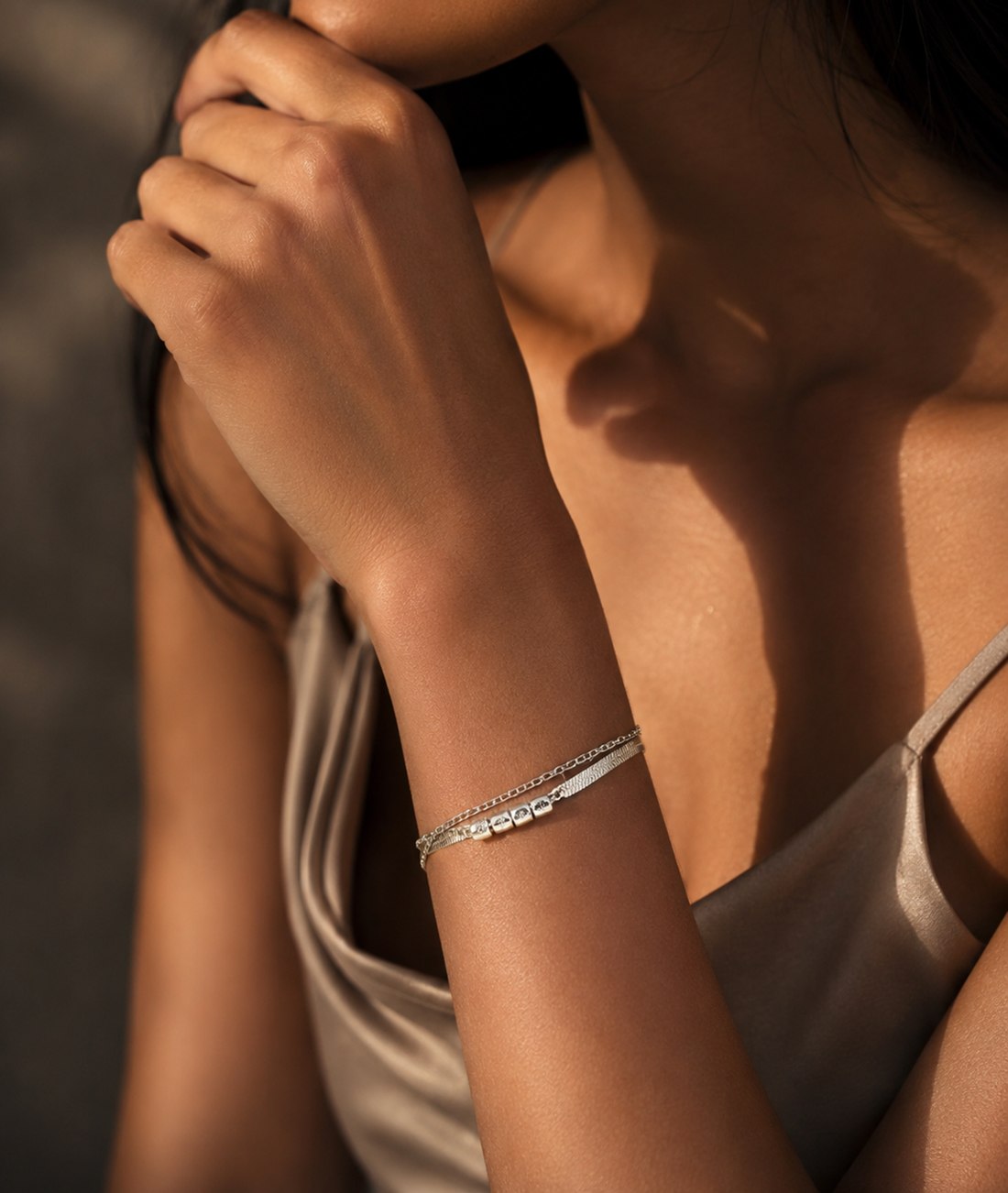 Silver Double Layered Bracelet