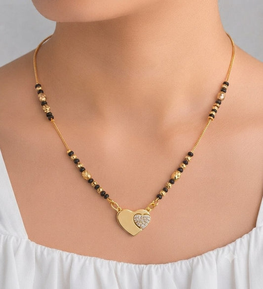 Lakshri 22K Gold Plated Heart Mangalsutra