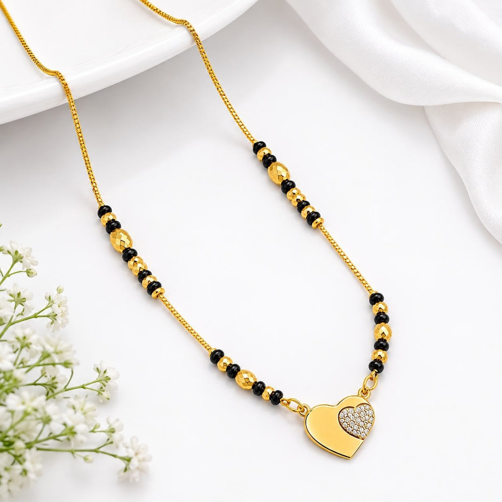 Lakshri 22K Gold Plated Heart Mangalsutra