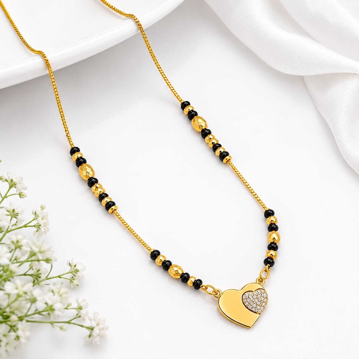 Lakshri 22K Gold Plated Heart Mangalsutra