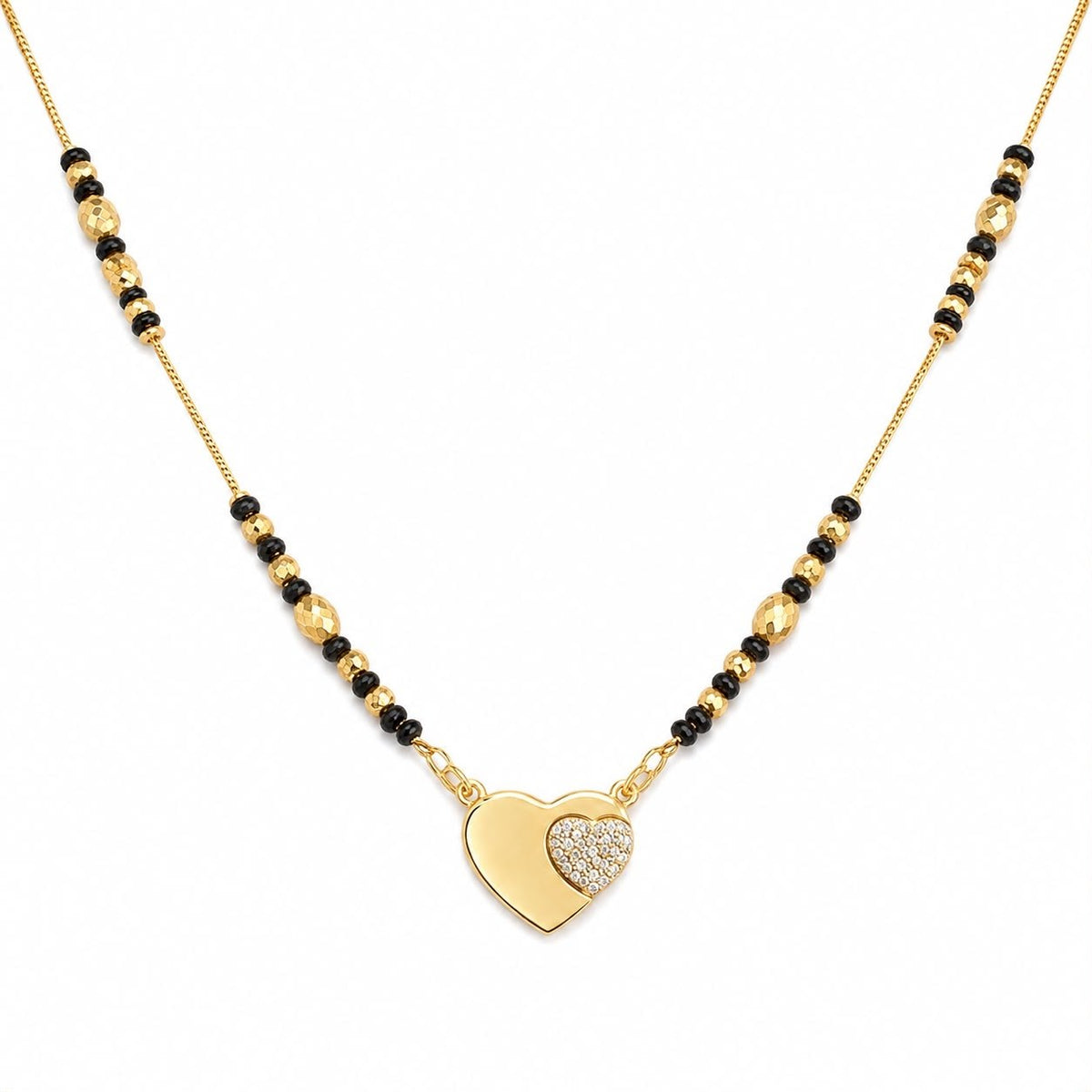Lakshri 22K Gold Plated Heart Mangalsutra
