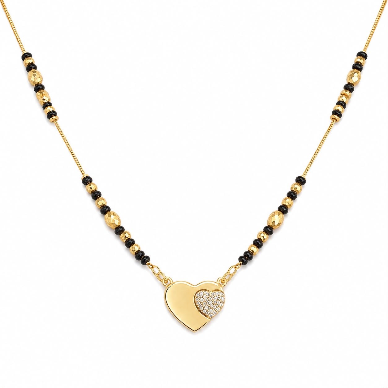 Lakshri 22K Gold Plated Heart Mangalsutra