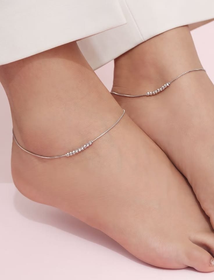 Lakshri Rajsi Silver Anklet Pair