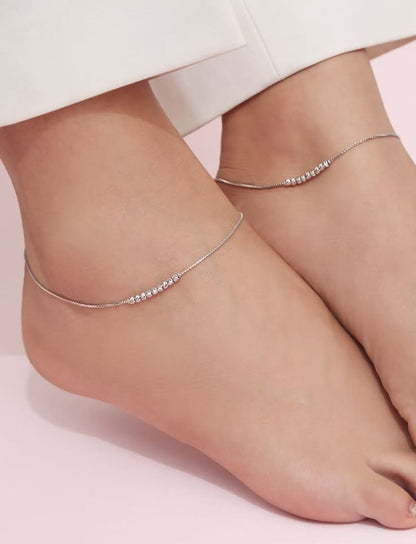 Lakshri Rajsi Silver Anklet Pair