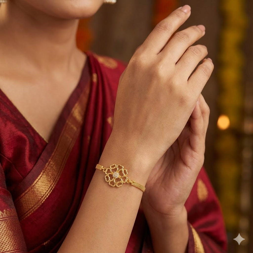Shriya One Gram Gold Plated Adjustable Bracelet for Women & Girls